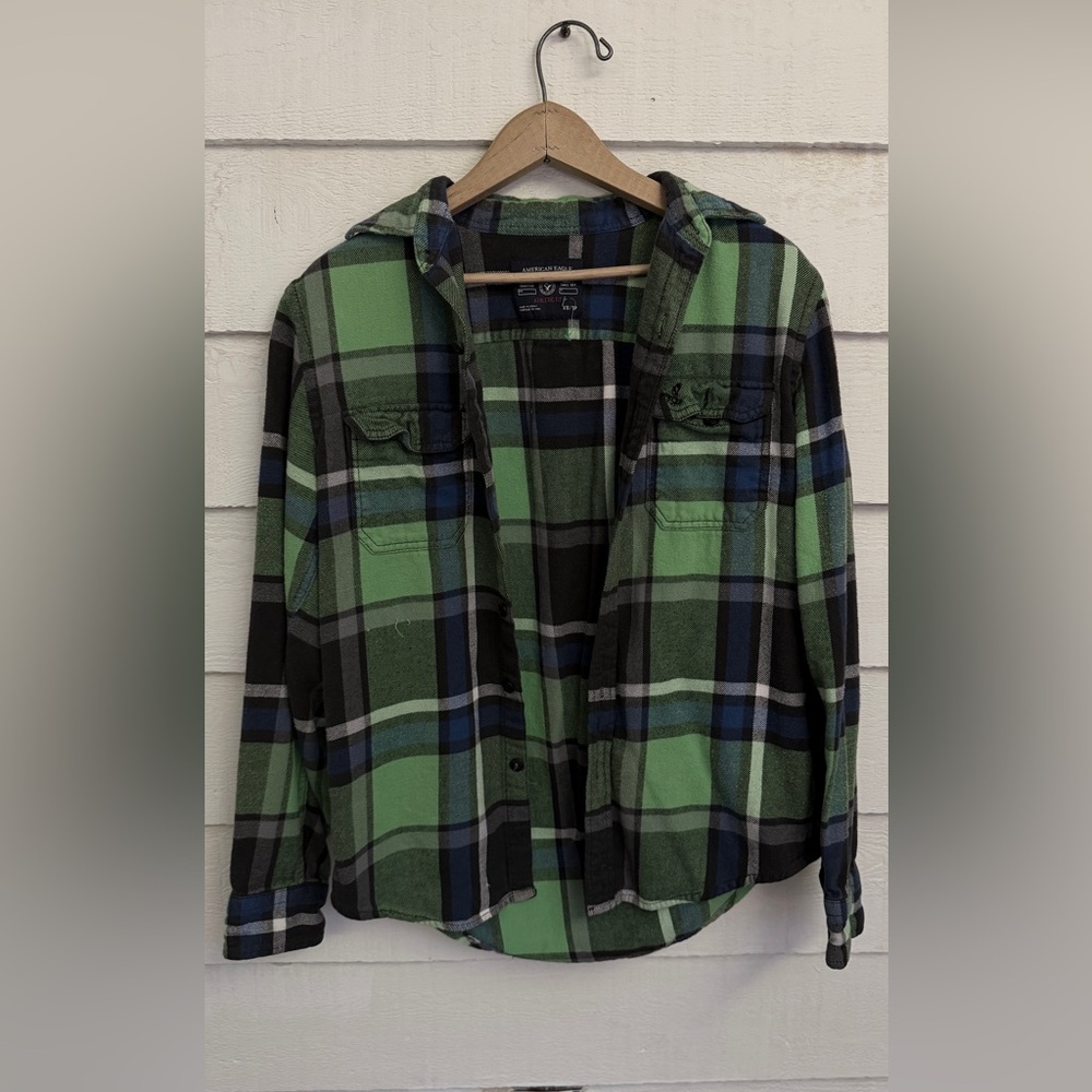 American Eagle Athletic fit plaid shirt.